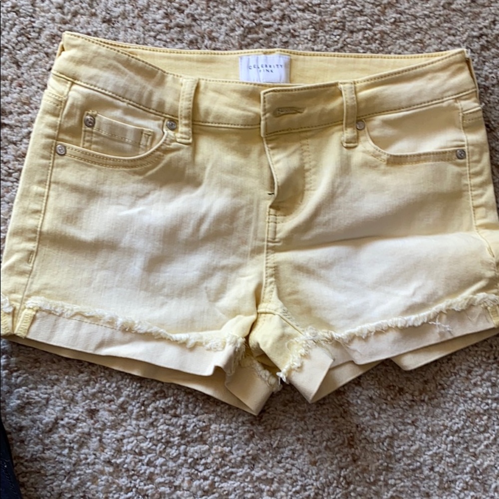26 Yellow and white ombré celebrity pink shorts